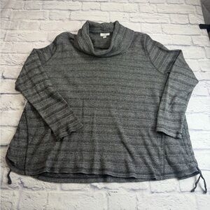 J. Jill Gray Marled Cowl Neck Cotton/Spandex Pullover. Size 3x